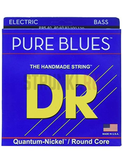 Струны для бас-гитары DR Pure Blues PB5-40 40-120